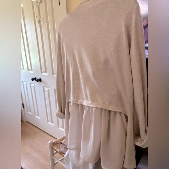 Maurices Light Tan Open Front Cardigan, size M, scarf can be add to purchase - Picture 3 of 9